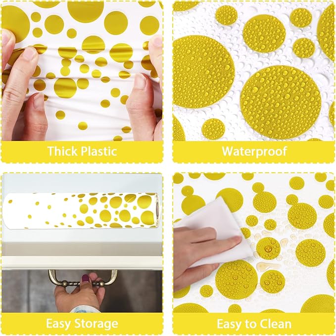 White Golden Dots Tablecloth Roll 52 in x 100 Ft Wedding Party Supplie Gold Dot Party Table Cover for Indoor Outdoor Events Family Banquet Picnic Parties and Celebrations（Plastic ）