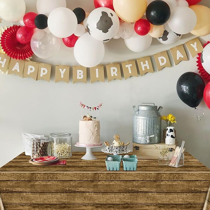2 Pack Western Party Tablecloths, 54x87'' Rectangular Plastic Disposable Western Themed Table Covers for Kids Birthday Parties