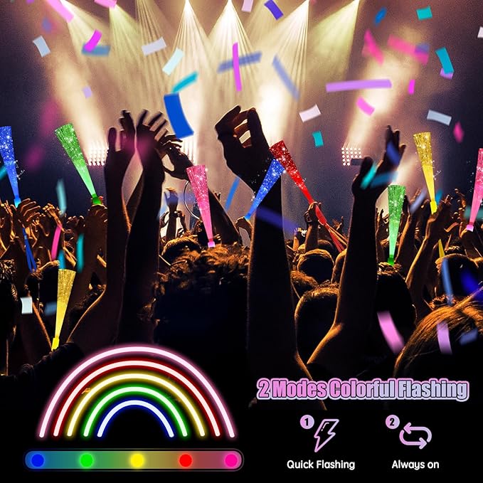 30PCS Fiber Optic Wand Glow Sticks, LED Light Up Wand, Glow in the Dark Party Supplies, Light Up Party Favors, Fiber Optic Lights, Glow Flashing Light Sticks for Neon Party Decorations, Chirstmas