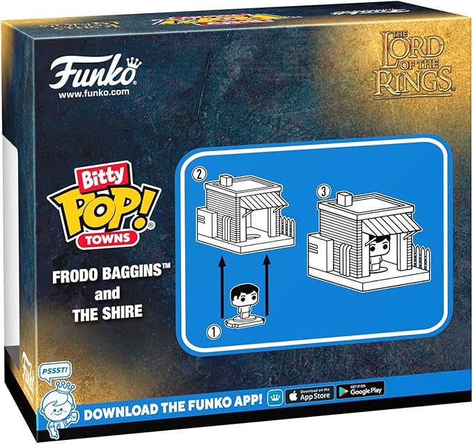 Funko Bitty Pop! Town: Lord of the Rings - Frodo Baggins with the Ring and the Shire - Collectable Vinyl Figure - Gift Idea - Official Merchandise - Toys for Kids & Adults - For Collectors and Display