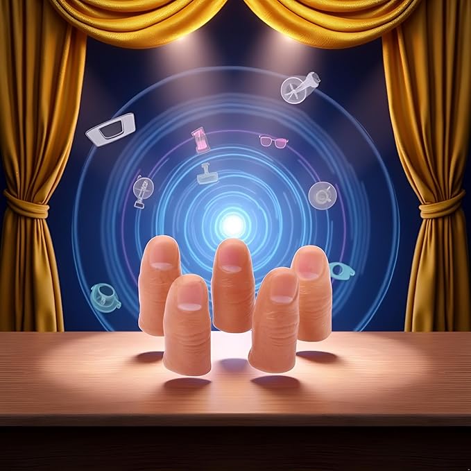 5pcs Fleshcolor Fake Finger Trick Prop,Hard Thumb Tip Finger Fake Magic Tricks,Close up Magic KitsAppear Vanish Magic for Magicians Accessories,Novelty and Gag Toys