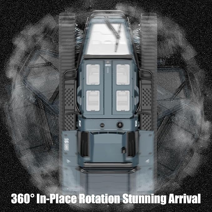 1/18 2.4G RC Tracked Off Road Vehicle C8812 Wireless Remote Drifting Car 360 Rotation LED Lights Battery Dual Motor RTR Model Hobby Grade Model for Adult Hobby(Gray)