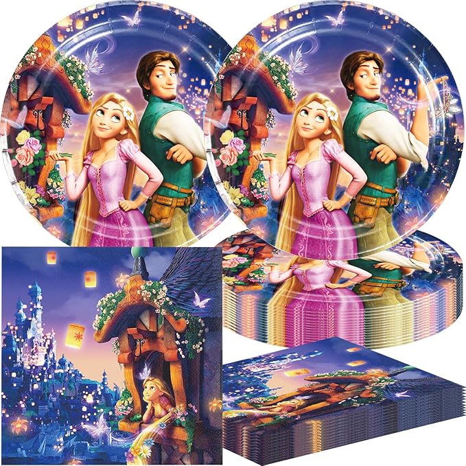 40Pcs Party Supplies include 20 plates, 20 napkins for the gled birthday party decoration