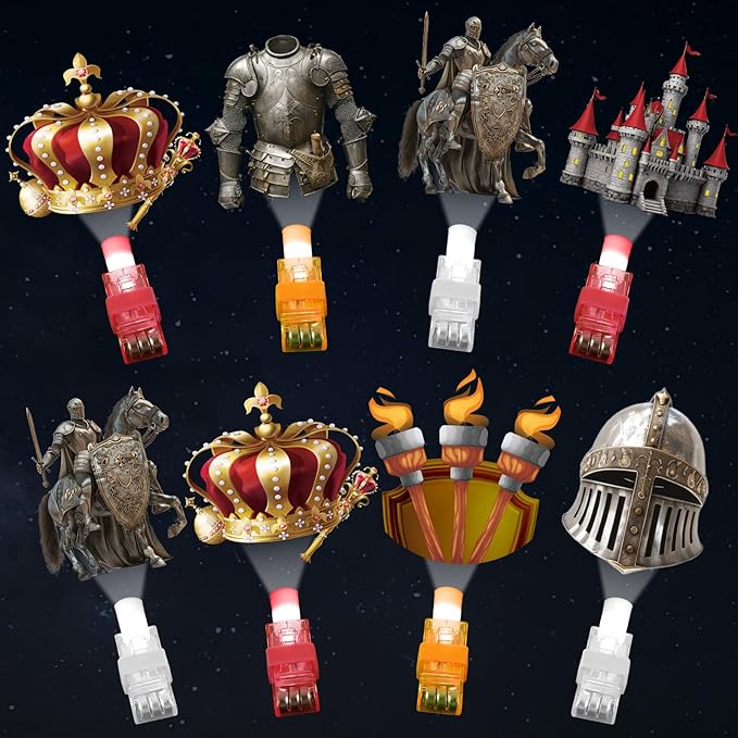 36Pcs Medieval Knight LED Finger Lights Medieval Party Favors Glow in the Dark Light Up Finger Lights Knight Themed Toys Bulk for Kids Birthday Party Goodie Bag Stuffer Birthday Gifts Classroom Prize