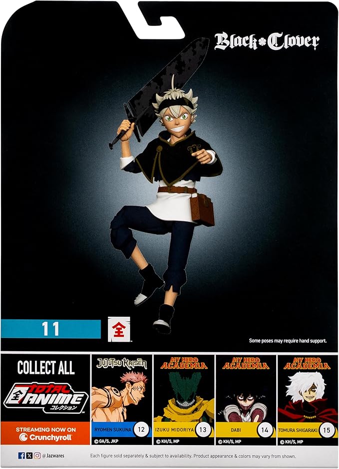 Total Anime Asta - 6.5-Inch Figure with Swappable Faceplates, Alternate Hands, and Sword Accessories