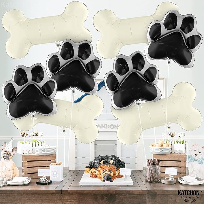 KatchOn, Large Dog Balloons - 29 Inch, Pack of 8 | Dog Balloons for Birthday Party, Paw Print Balloon | dog Party Decorations, paw Balloon | Lets Pawty Birthday Decorations