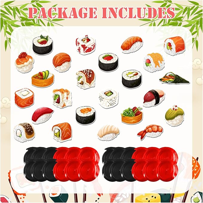 24 Pcs Sushi Hanging Swirls Sushi Ceiling Swirls Decorations Sushi Birthday Party Supplies for Japanese Sushi Birthday Baby Shower Decorations Sushi Party Decorations