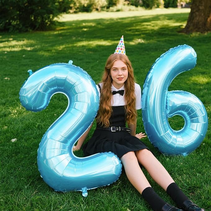 40 Inch Light Blue Foil Number 6 Foil Balloon 6th 16th 60th 66th Birthday Jumbo Anniversary Corporate Milestone Event Decorations Dark Blue 6 Digit Birthday Party