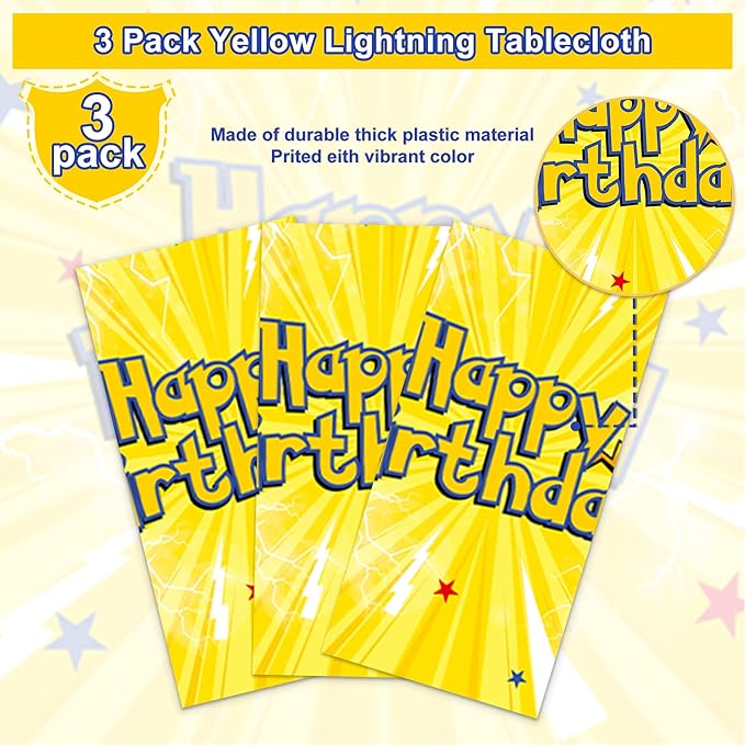 3Pcs Party Tablecloth for Cartoon Animation,Table Cover Party Supplies Decorations (54in x 108 x in)