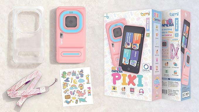 AI Digital Camera for Kids with WiFi for Christmas Birthday Gift for Girls Boys，Touch Screen HD Camera fortoddler Camera,Kids Toys for 4-12 Pink,Christmas Birthday Gift