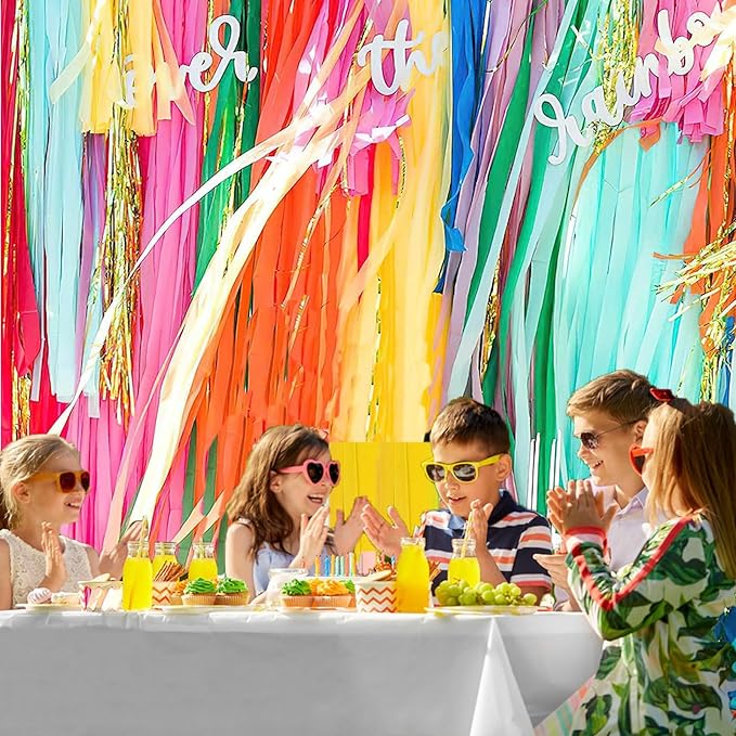 Crepe Paper Streamers 8 Rolls 656ft Rainbow Streamers Party Decorations Birthday Streamers，for Baby Shower Wedding Decorations DIY Art Craft Supplies (1.8Inch x 82Ft/Roll)