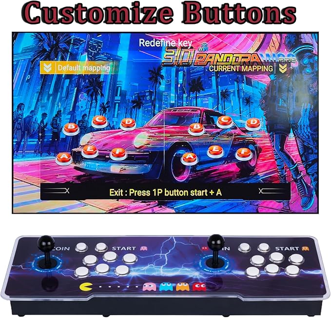 RegiisJoy 24800 in 1 Arcade Game Console WiFi Function Pandora's Box W88 Pro Classic Retro Game Machine for PC & Projector & TV,1280X720,Search/Hide/Save/Load/Pause Games,Favorite List