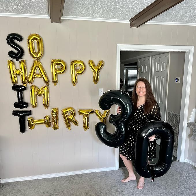 Black Number 80 Balloon 40 inch, 80 Number Balloons, 80th Black Birthday Decorations, 80 Year Old Women Men Party Supplies