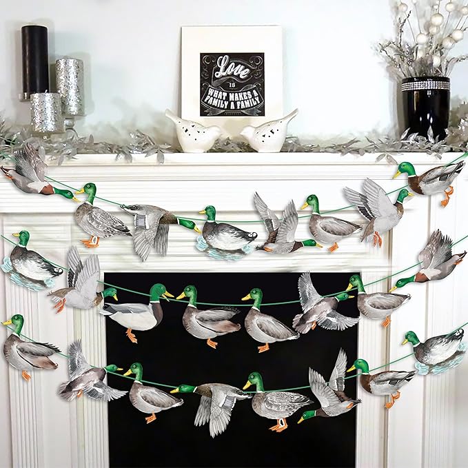 Mallard Duck Banners Duck Hunting Party Banners Duck Theme Birthday Party Decoration for Duck Hunter Baby Shower Supplies