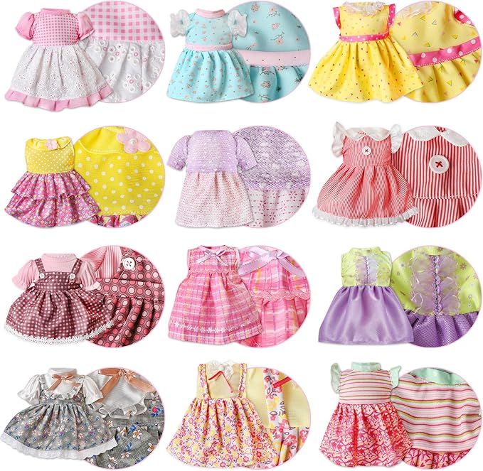 Alive Baby Doll Clothes and Accessories - 10 Sets Girl Doll Clothes Dress for 12 13 14 15 16 Inch Dolls, Baby Doll Clothes - Dolls Outfits Accessories with Hairpin & Underwear 22 Pcs for Girls Gift