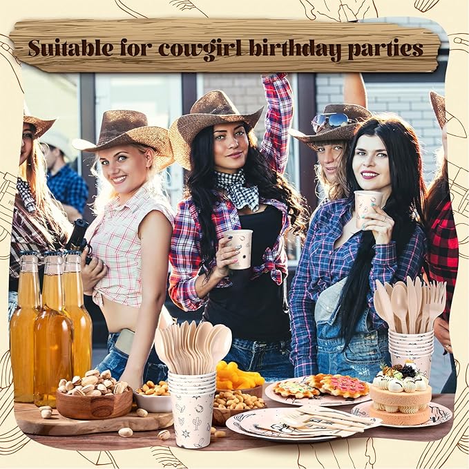 168 Pcs Boho Cowboy Rodeo Birthday Party Supplies Western Party Decorations, Howdy Cowgirl Supplies, Yeehaw Baby Shower Favors, Wild West Tableware(Cowboy,Rodeo)