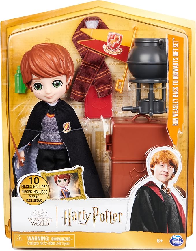 Wizarding World Harry Potter, 8-inch Ron Weasley Doll 12-Piece Back to Hogwarts Gift Set with Doll Accessories, Kids Toys for Ages 6 and up