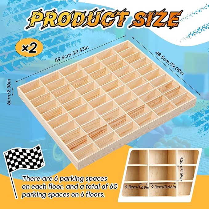 Hot 1/64 Diecast Wheels Display Case Holds Toy Cars Wooden Wall Mount Car Display Shelf Storage Organizer Case for Toy Collectibles, Wheel, Model, 10 Layers (120 Spaces in Total)