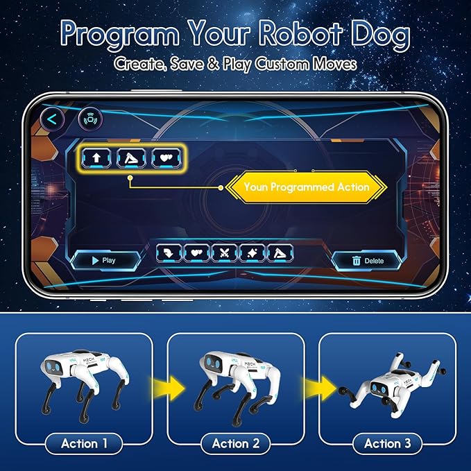 Smart Robot Dog Toy, Perro Robot Toys for Kids, RC Robo Dog Pet with STEM, Robotic Dog Pal for Kids and Adults, Electronic Remote Control Robots for Birthday for Boy and Girl