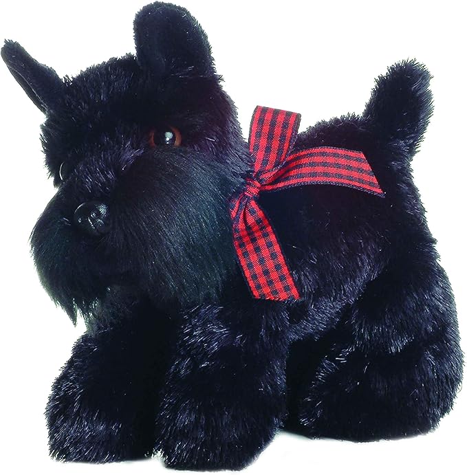 Aurora® Adorable Mini Flopsie™ Scotty™ Stuffed Animal - Mini Companions Ready for Playful Adventures - for Kids All Ages, Toddlers, Adults, and Families - Black 8 Inches