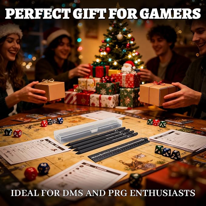 Tabletop RPG Range Ruler – Foldable Aluminum Combat Measuring Tool for Daggerheart & Wargames | 13 Inch Distance Bar with Pencil Set | GM Tool & Gift for Gamers