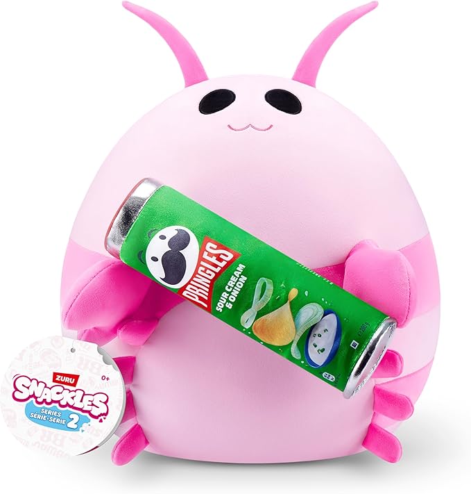 Snackles Series 2 Shrimp & Pringles 8 Inch Plush by ZURU, Ultra Soft Plush, Collectible Plush with Real Licensed Brands, Stuffed Animal, Giftable