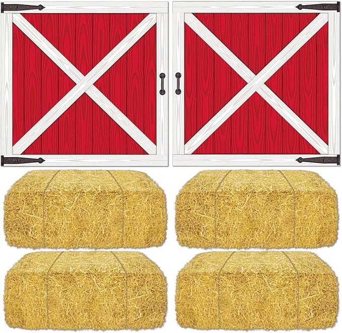 Barn Loft Door & Hay Bale Props Party Accessory (1 count) (6/Pkg)