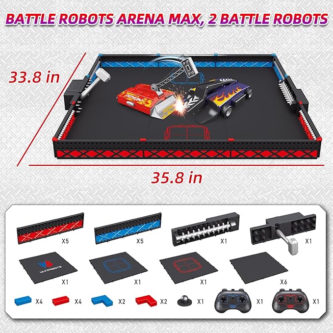 Remote Control Battle Robots, RC Fighting Robots Toys for Kids - 2.4Ghz Fighting Robot Game Set Toys for Kids, Battle Bots with Arena, Combat Robot STEM Toys Gifts for Boys Age 5 & Up