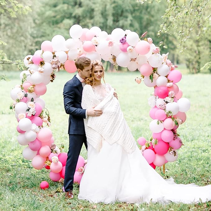 RUBFAC 129pcs White Balloons Different Sizes 18 12 10 5 Inch for Garland Arch, Latex Balloon for Engagement Wedding Anniversary Birthday Party Baby Shower Decoration