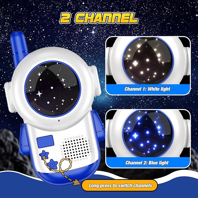 Rechargeable Walkie Talkies Toys for Kids: DIY Astronaut Walkie Talkies for Boys Christmas Birthday Gifts for 3 4 5 6 7 8 9 10 Boy Walkie Talkie Outdoor Hiking Toy 2 Way Radio Camping Outdoor Game
