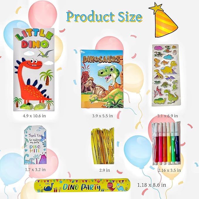 Dinosaur Party Favors -12 Pack Dinosaur Birthday Party favors Supplies, Dinosaur Goodie Bags, Dino Party Favors Gifts Bags Birthday Decorations