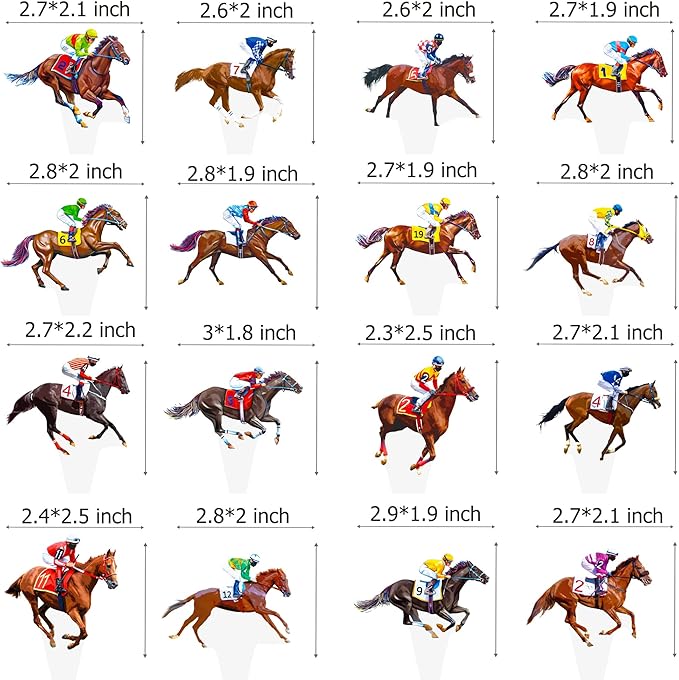 Kentucky Party Derby Day Cupcake Toppers 48PCS Race Horse Party Decorations Horse Derby Day Racehorse Cupcake Picks for Run for the Roses Supplies