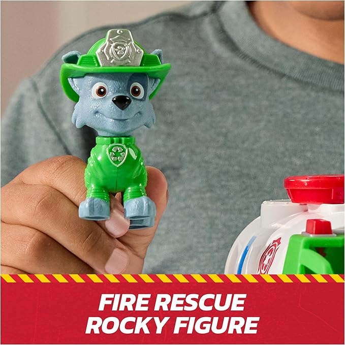 Paw Patrol Fire Rescue: Rocky Rescue Fire Tanker with Action Figure, Grab Claw and Toy Truck, Kids Toys for Boys & Girls Ages 3 and Up