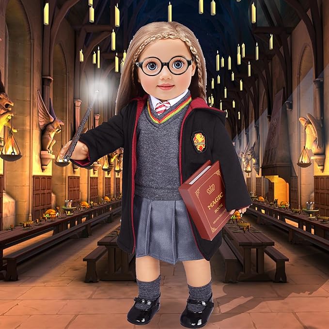18 inch Doll Clothes and Accessories School Uniform Costume Doll Clothing Accessories Set 10 Pcs for 18 inch Girl Dolls