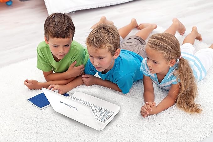 LEXIBOOK, Educational and Bilingual Laptop Italian/English, Toy with 124 Activities to Learn Mathematics, Dactylography, Logic, Clock Reading, Play Games and Music, White, JC598i5