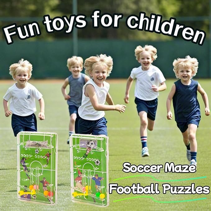 24Pcs Soccer Pinball Game and Maze Puzzles 2 In1- Football Party Favors for Kids-Goodie Bag Stuffers-Kids Return Present for Birthday Party-Back to School Toy-2.95"