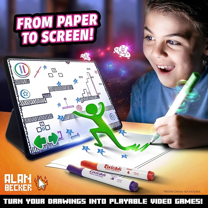 Pixicade! Special Animation Edition - Alan Becker | Turn Drawings Into Playable Video Games! | Doodle & Draw, Snap Play & Share Instant Video Games! | Mobile Video Game Maker and Creation Studio!
