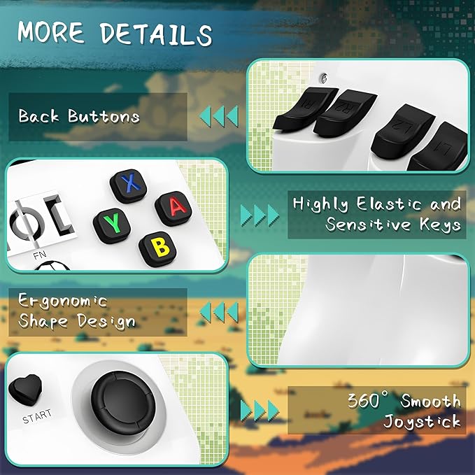 R36MAX Handheld Game Console, 40000+ Games Retro Gaming Console, 256GB TF Card Mini Retro Video Arcade, 4000mAh Portable Rechargeable 4.0" IPS HD Screen Pocket Arcade, White