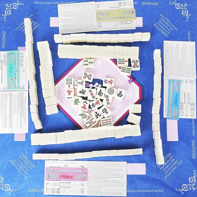Mahjong Line Finder, 4 Pack Bright Mahjong Rules Helper Reader Beginner-Friendly Accessories - Mixed