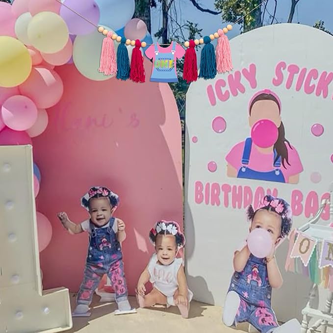 Pink Clothe Banner - Enlightened Teacher Theme First Birthday Party Decoration, Songs for Littles, Funny Birthday Party Supplies (Teacher Clothe Banner)