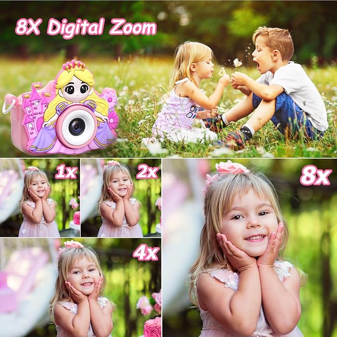 Kids Camera for Girls Toys Gifts, 3 4 5 Year Old Girl Birthday Gifts Small Children Selfie Digital Pink Camera for Kids, for Girls Toy Cameras for Toddlers Age 3-5, 32G SD Card Included