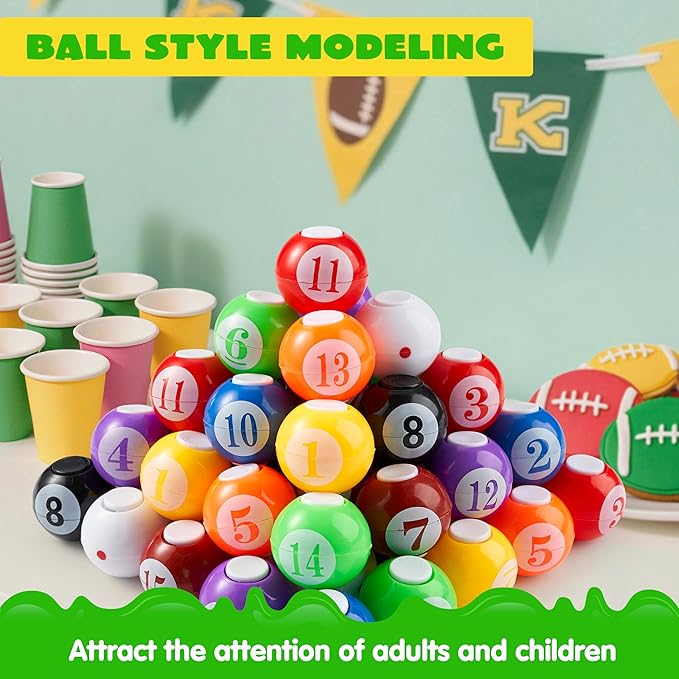 JOYIN 36 Pack 8-Ball Pool Fidget Spinners for Kids, Pool Ball Party Favors, Fidget Toys Bulk, Stress Balls, Easter Egg Fillers Goodie Bag Stuffers for Birthday Party, Treasure Box for Classroom