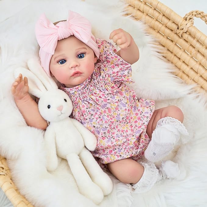 Realistic Reborn Baby Dolls-18 Inch Real Life Baby Dolls Girl Lifelike Baby Doll with Accessories for 3+ Years Old (Pink)