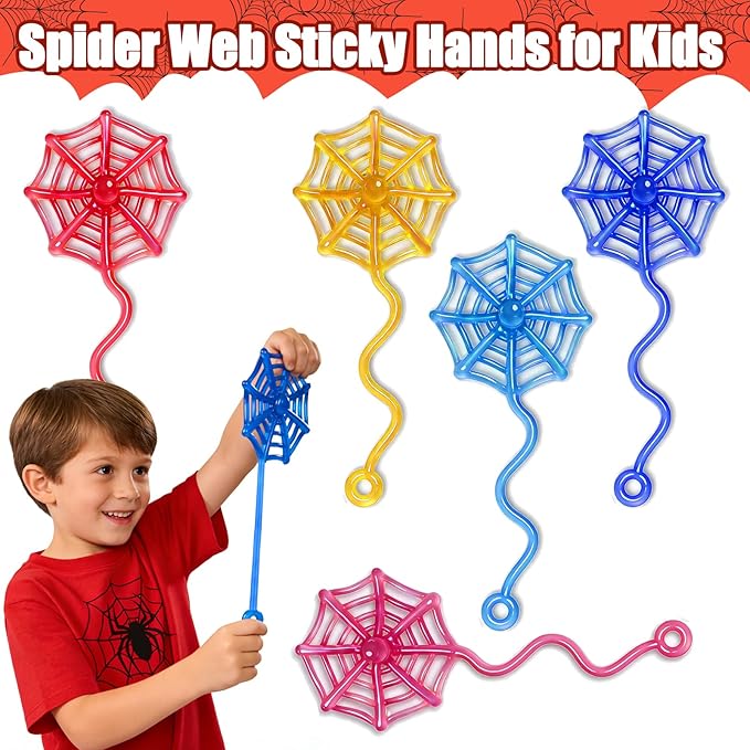 208Pcs Spider Party Favors - 12 Guests Set Include Goodie Box Straw Mini Notebooks Slap Bracelets Keychain Blowers Stickers Sticky hands Toy, for Carnival Classroom Prizes Birthday Party Gift