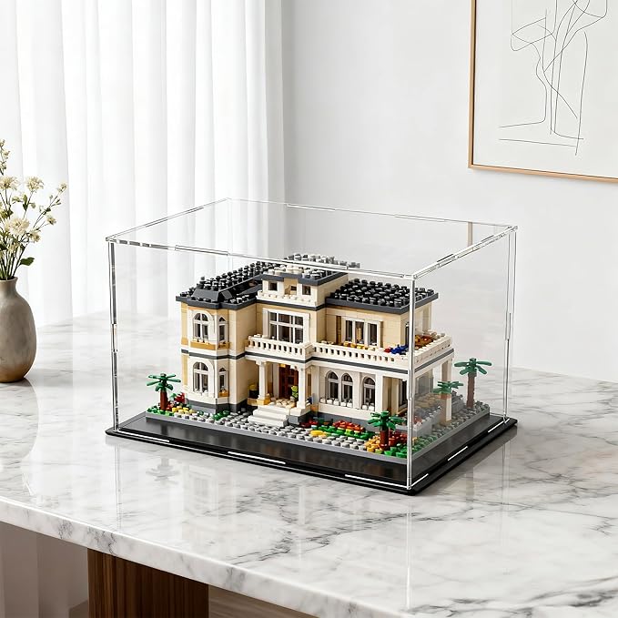 Large Display Case for Display, Clear Acrylic Box for Showcase Collectibles Action Figures Home Storage & Organizing Toys, 16" L x 13" W x 13" H