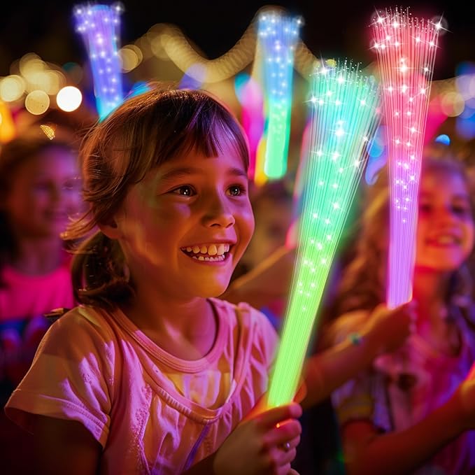 100 PCS Fiber Optic Wand,Glow Fiber Optic Wands,Glow in The Dark Party,Glow Wands led Light up Party Favors for Wedding,neon Party,New Year Party Favors,Halloween,Christmas,Bar DJ