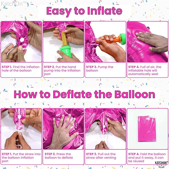 KatchOn, Hot Pink 4 Balloon Number - 40 Inch | 4th Birthday Balloons For 4th Happy Birthday Decorations | Number 4 Balloon For Pink Party Decor | 4th Happy Anniversary Decorations