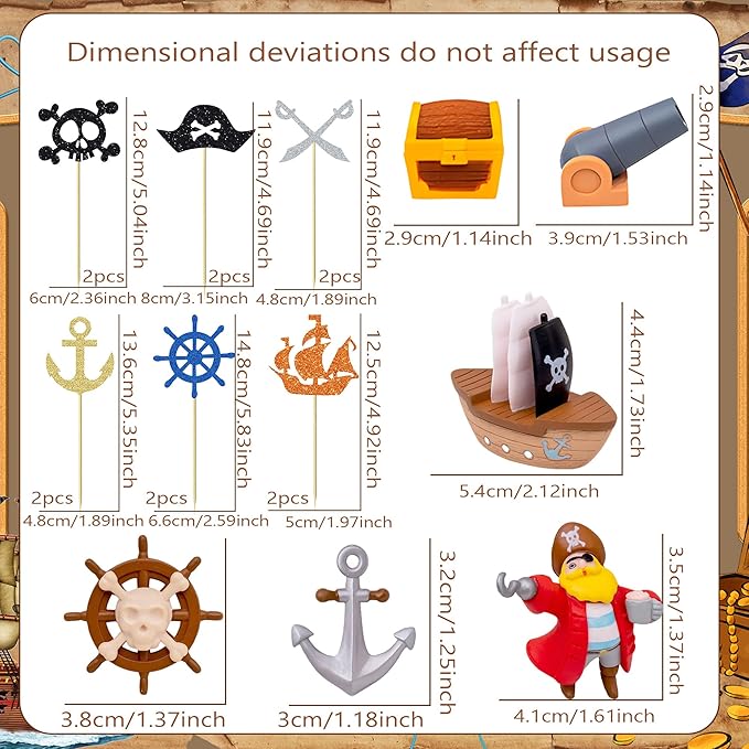 Pirate Birthday Cake Decoration Pirate Birthday Party Supplies Treasure Chest Cake Decoration Pirate Cupcake Picks Pirate Ship Cake Decoration Treasure Hunt Cake Decor