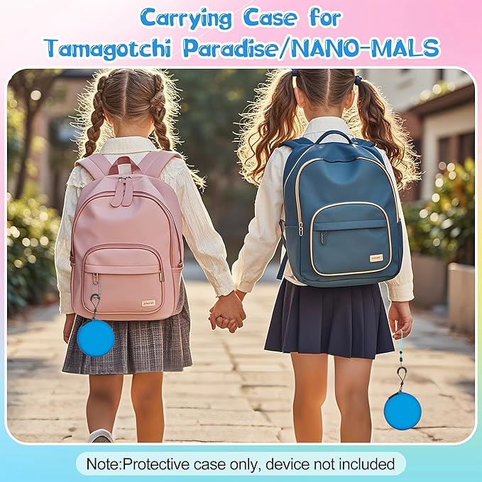 Carrying Case for Tamagotchi Paradise/Nano-MALS, Hard EVA Portable Storage Protector Cover with Lanyard & Carabiner for Kids, Case Only (Blue)