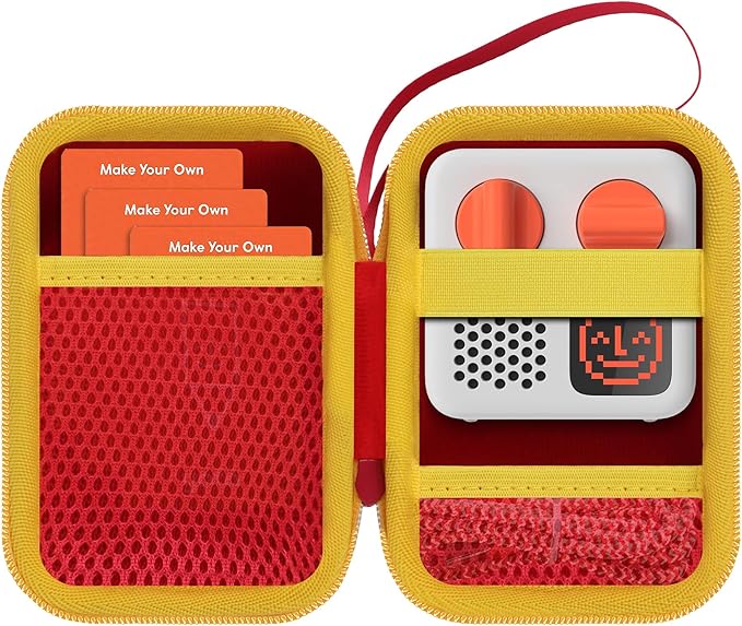 Hard Case Compatible with Yoto Mini Kids Audio Music Player Children Speaker Plays Audiobook Cards Radio (Red+ Yellow Case, for Yoto Mini)